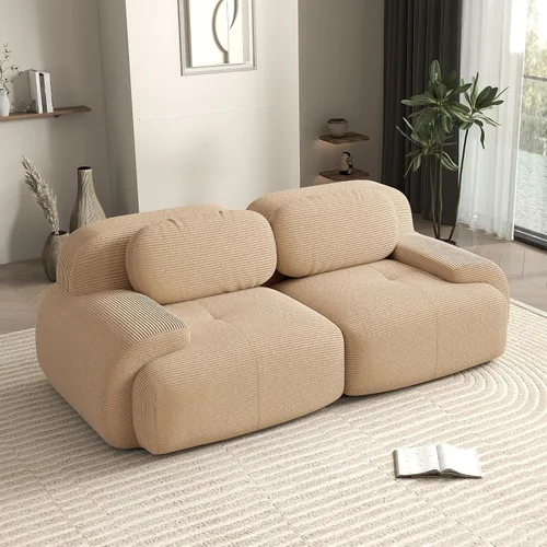 Vista 93 de Sofá biplaza moderno de 80 pulgadas para sala de estar, sofá de pana en forma de nube con asiento profundo, sofá modular negro, sofás de dos plazas