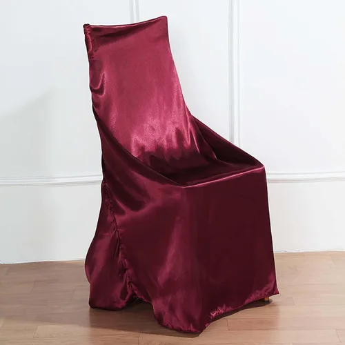 Vista 26 de Efavormart.com - Fundas para sillas beige de 1 pieza, satinadas, con lazo, universales, para banquetes, bodas, plegables, para sillas de comedor