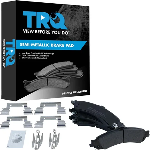 Vista 35 de TRQ Pastillas de freno delanteras semi metálicas compatibles con Ford Expedition 2018-2021 F-150 2018-2020 Lincoln Navigator 2018-2022