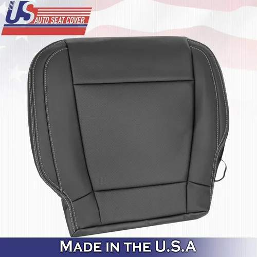 Vista 7 de U.S.AutoSeatCover 2017 para Ford F150 Lariat Driver & Passenger Bottom Perf Fundas de asiento de cuero BLK