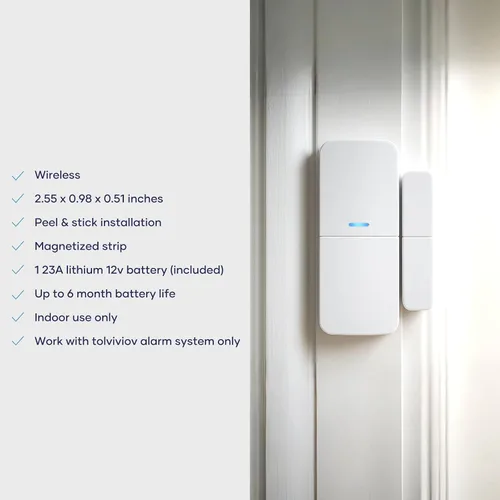 Vista 2 de Sensor de entrada (paquete de 6) – Protección de ventanas y puertas – Compatible con el sistema de seguridad tolviviov para el hogar control
