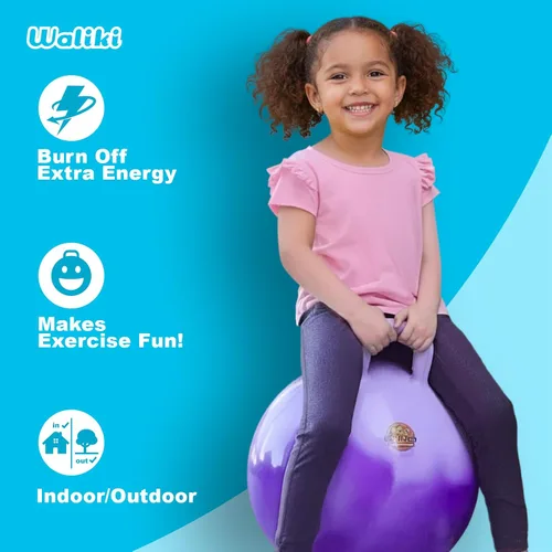Vista 3 de WALIKI Hopper Ball Toy para niñas de 3, 4, 5 o 6 años, pelota de hippity hop, pelota de salto Regalo de cumpleaños genial Morado 18 pulgadas