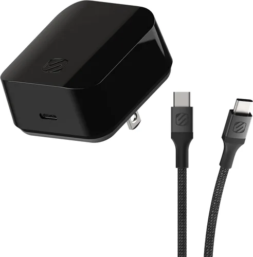 Vista 12 de Scosche HPDC20-SP Cargador rápido PowerVolt 20W Mini Cube USB-C, adaptador de pared para teléfono, carga de energía 4 veces más rápida, enchufe