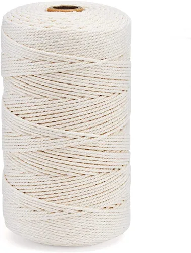 Vista 9 de Cuerda de algodón de 0.039 pulgadas para macramé de 820 pies para cocina, cuerda para asar, atar carne, pavo, envoltura de regalos, manualidades