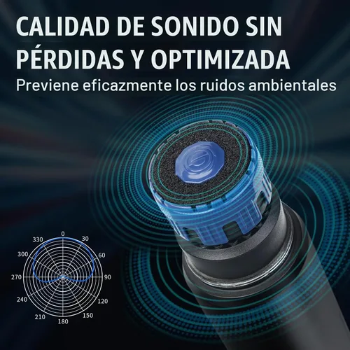 Vista 4 de Depusheng Sistema de micrófonos inalámbricos con 2 canales, micrófono inalámbrico de mano Inalambrico, rango UHF de 200 pies, micrófonos