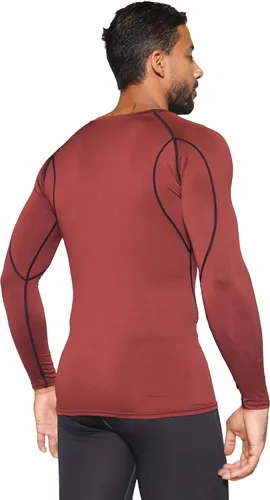 Vista 7 de Real Essentials Paquete de 4 camiseta de compresión de manga larga para hombre para clima frío (disponible en tallas grandes y altas)