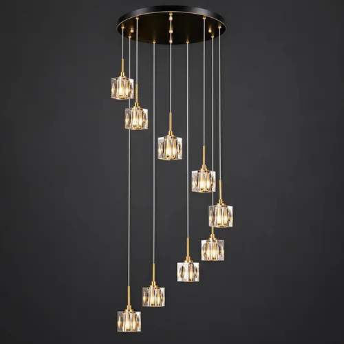Vista 9 de Modern Ceiling Light Fixture with 13-Lights,Gold Semi Flush Mount Ceiling Light,Crystal Sputnik Chandeleirs,Modern Ceiling Lights for Living