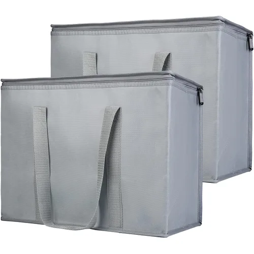 Vista 16 de Bodaon Bolsa de entrega de pizza aislada, 20" x 20" x 8" bolsas calentadoras de pizza para mantener caliente, bolsa aislada para entrega de Negro