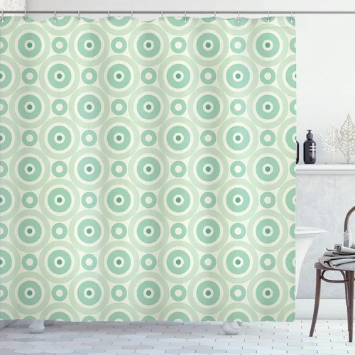 Vista 33 de Ambesonne Decor Collection cortina para regadera de baño de poliéster