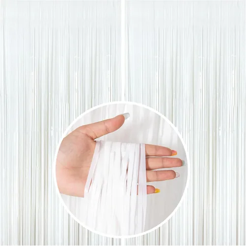 Vista 39 de Cortinas de Flecos de Aluminio con Serpentinas Negras para Telón de Fondo de Fiesta Serpentinas de Aluminio para Decoraciones de Cumpleaños