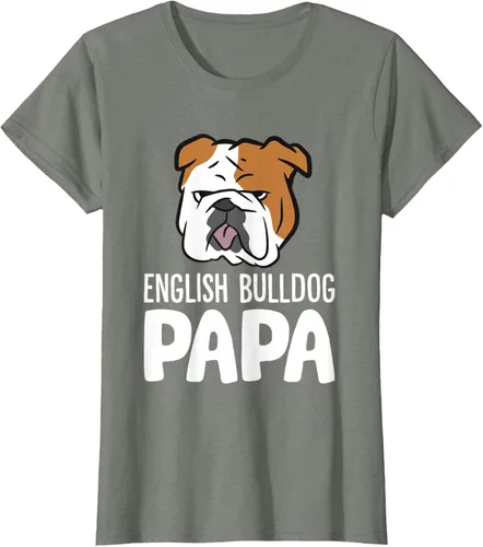 Vista 18 de Camiseta divertida de Bulldog Inglés para papá dueño de perro, Negro