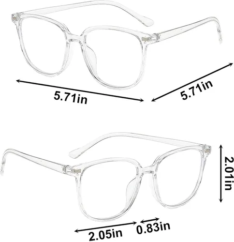 Vista 2 de Gafas de luz azul transparentes para mujeres y hombres, gafas con marco cuadrado de moda con protección antirreflejos