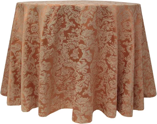 Vista 11 de Ultimate Textile - Paquete de 2 manteles redondos de damasco Miranda de 72 pulgadas, tejido jacquard, color negro