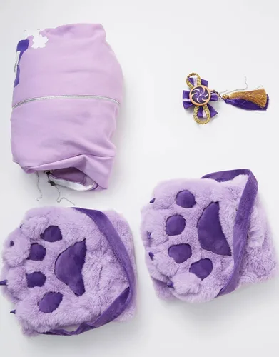 Vista 7 de Cosplay.fm Disfraz de anime para mujer, sudadera con capucha con bolsa desmontable, guantes de pata de gato, sudadera con capucha