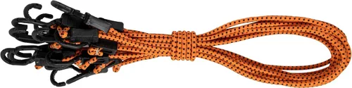 Vista 14 de Kotap MABC-18 Cuerdas elásticas ajustables multiusos con ganchos, 18 pulgadas, naranja/negro, 10