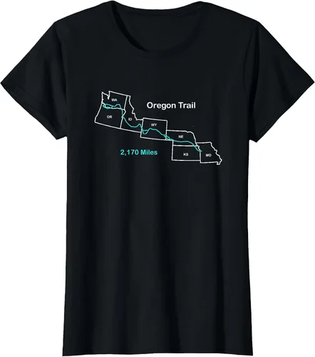 Vista 72 de Route Map of The Oregon National Historic Trail T-Shirt Asphalt Grey