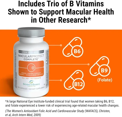 Vista 4 de ScienceBased Health MacularProtect Complete - Suplemento de salud ocular AREDS 2 y multivitamínico diario - Más de 30 nutrientes con luteína