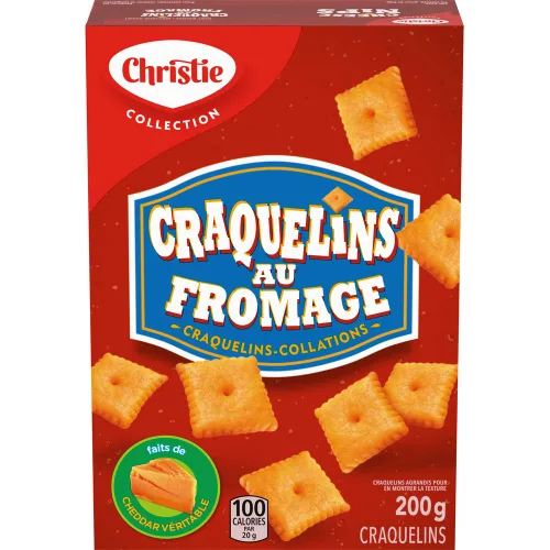 Vista 4 de Christie Cheese Nips Cheddar Galletas al horno, 1 caja (7.05 oz)