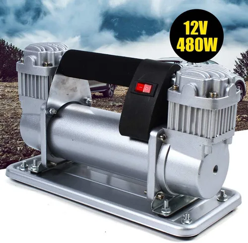 Vista 9 de Bomba de compresor de aire portátil 150-200PSI Inflador de neumáticos de doble cilindro coche STOCK de EE. UU