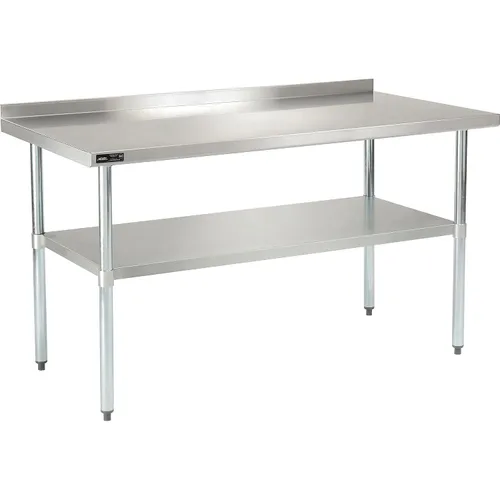 Vista 9 de Nexel WB4824BSS Mesa de trabajo de acero inoxidable con protector contra salpicaduras, 48 pulgadas de ancho x 24 pulgadas de profundidad x 35