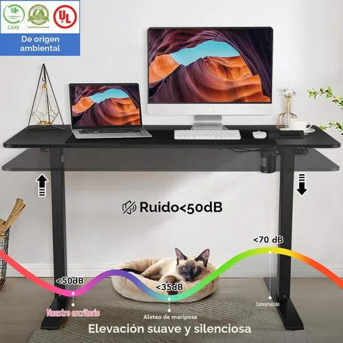 Vista 5 de farexon - Escritorio de pie de 48 x 24 pulgadas, escritorio eléctrico de altura ajustable con estación de carga, escritorio para trabajar de pie