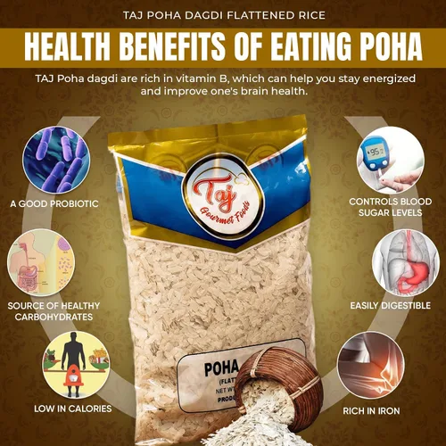 Vista 2 de TAJ Poha Dagdi Arroz aplanado, Powa Dagdi, Powa, 2 libras