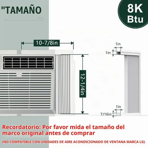 Vista 2 de Flehomo Paneles laterales de aire acondicionado de ventana con marco, panel lateral de CA de aislamiento ajustable para unidad de CA de ventana