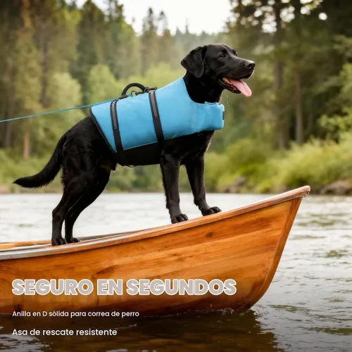 Vista 3 de VIVAGLORY Chaleco salvavidas para perros Rip Stop, chaleco de natación con asa, flotabilidad para perritos cachorros, chaleco salvavidas para perros