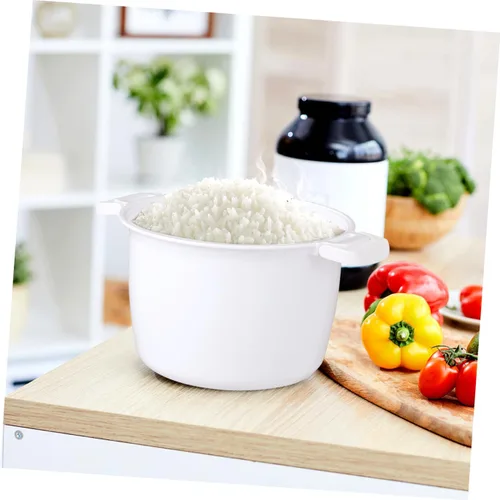 Vista 9 de CALLARON Microondas Arrocera Tapa Cuchara Multifuncional Microondas Arroz Pasta Verduras Antiadherente Preparación