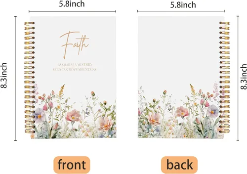 Vista 5 de Faith Can Move Mountains - Cuaderno cristiano - Regalos cristianos inspiradores para mujeres, cuadernos de diario bíblico para tomar notas, cuaderno