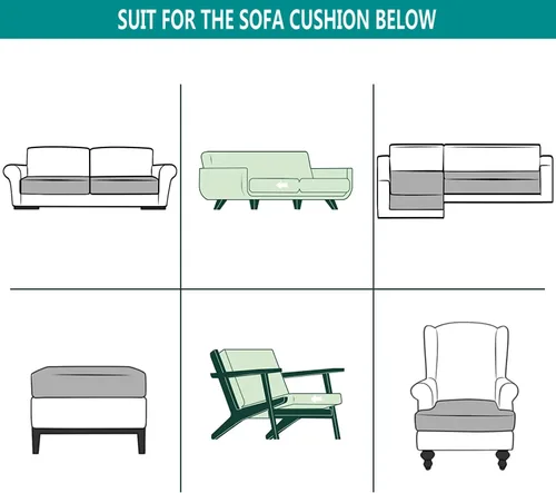 Vista 6 de AURLOE Fundas impermeables para sofá de 2 piezas, funda elástica para sofá, protector de muebles con elástico, adecuado para loveseat, sofá de 2