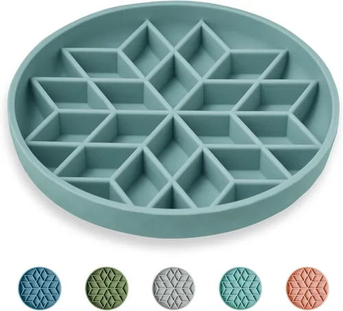 Vista 12 de OHMO Slow Feeder Dog Bowl, 5.9" Lick Mat for Dogs, Diamond, Camo Green verde (camo green)