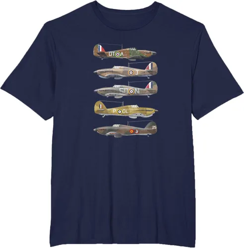 Vista 10 de Hawker Hurricane is a British WW2 camiseta de aviones de combate Negro