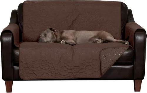 Vista 17 de Furhaven - Funda acolchada impermeable para muebles de sala de estar para perros y gatos, con diseño de patas, protector con reverso antideslizante