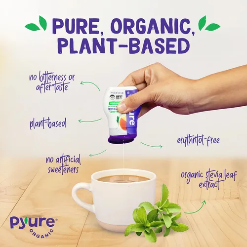 Vista 4 de Pyure Líquido orgánico stevia gotas dulcificante, simplemente dulce, 1.8 onza líquida
