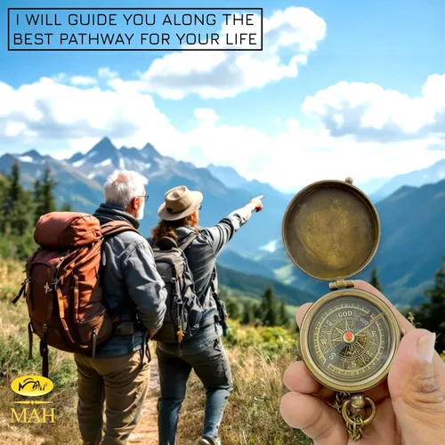 Vista 2 de Bible Verse Brass Compass – “Be Strong and Courageous” (Joshua 1:9) Christian Gift for Graduation, Baptism, Confirmation – Religious Keepsake for