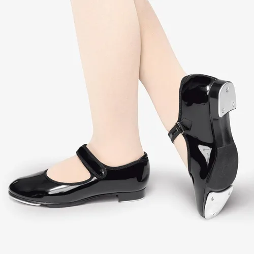 Vista 9 de Stelle Tap Shoes for Girls Boys PU Leather Black Non-Slip Dance Shoes for ToddlerLittle KidBig Kid