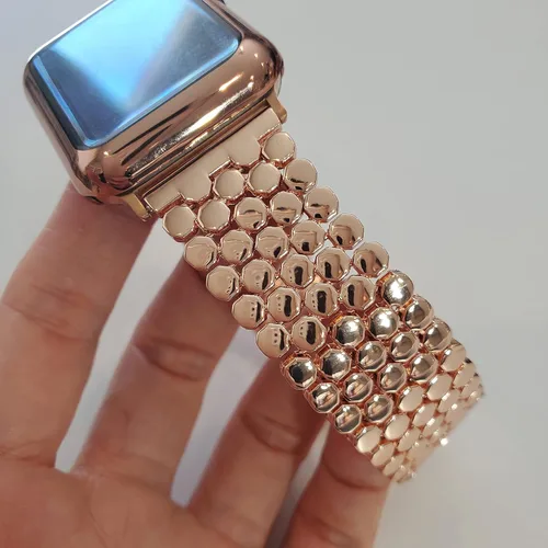 Vista 4 de Adjustable Fashion Chain Link Bracelet Band Compatible with Apple Watch