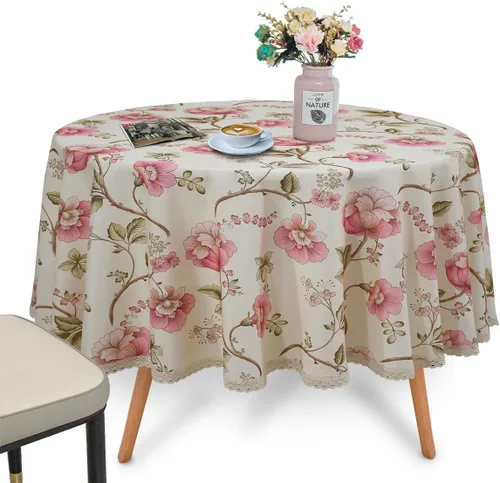 Vista 15 de Mantel cuadrado con estampado floral de 38 x 38 pulgadas, resistente a las manchas e impermeable, para cocina, comedor, interior y exterior