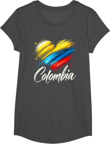 Vista 44 de Camiseta de orgullo colombiano con corazón de la bandera de Colombia