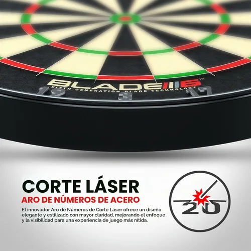 Vista 4 de WINMAU Professional Bristle Dartboard - PDC Tournament Board with Official Tournament Specifications - Available in Blade 6 Single, Dual, Triple