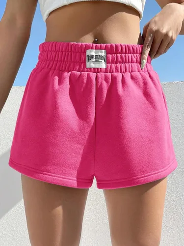 Vista 4 de Verdusa Pantalones cortos elásticos de cintura alta para mujer