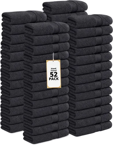 Vista 43 de Ample Decor Toalla de mano de 18 x 28 pulgadas, paquete de 6, 600 GSM, 100% algodón, certificado Oeko Tex, suave, absorbente, gruesa, duradera Beige