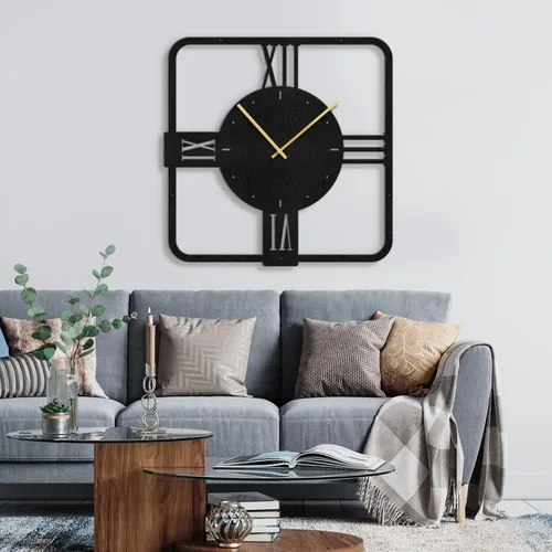Vista 25 de Reloj de pared de metal, arte de pared silencioso, funciona con pilas, números grandes, escultura de pared, colgantes, decoración del hogar
