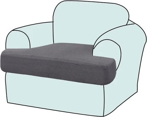 Vista 10 de Funda elástica para sillón con cojín en forma de T, funda de cojín individual para cojín de silla en forma de T, protector de tela jacquard gruesa