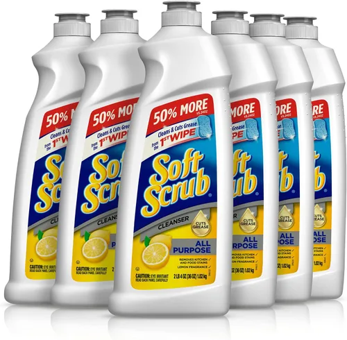 Vista 11 de Soft Scrub Limpiador de superficies multiusos, limón, 36 onzas líquidas Removes tough grime and stains, safe for use on sinks and counters