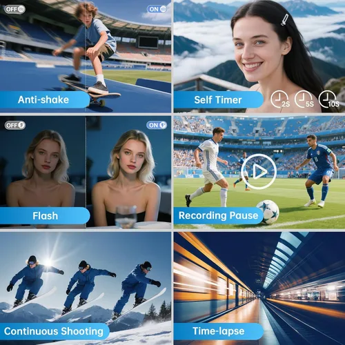 Vista 7 de Cámara digital 4K para fotografía con WiFi 64MP Cámara de vlogging de enfoque automático para video de YouTube de 3 pulgadas, pantalla abatible