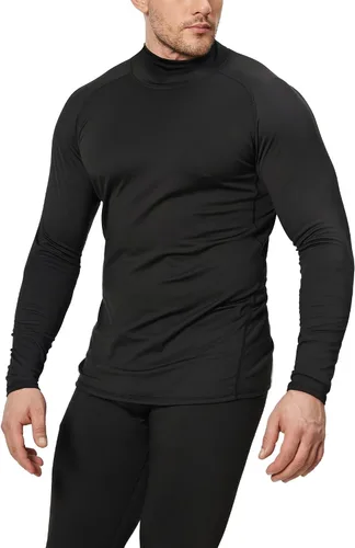 Vista 2 de Paquete de 5 o 4 camisetas térmicas de manga larga con cuello alto falso para hombre