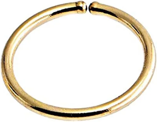 Vista 10 de Aretes de aro de oro sólido para mujeres, hombres, aretes de aro para cartílago, hélix, rook, nariz cantada, agujero para lóbulo de oreja, ligeros