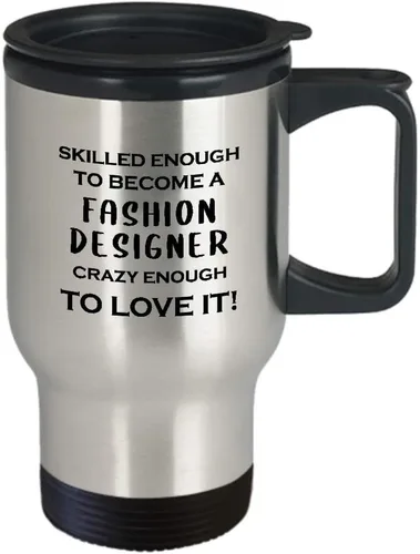 Vista 2 de Gifts for Fashion Designer Travel Mug Insulated Coffee Tumbler - Textile Artist Designing Clothing Stylist Industry Funny Cute Gag Appreciation Idea